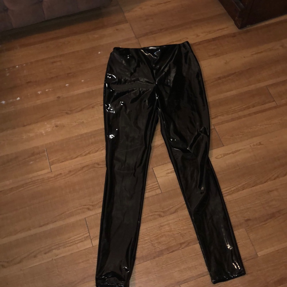 Black Latex Leggings